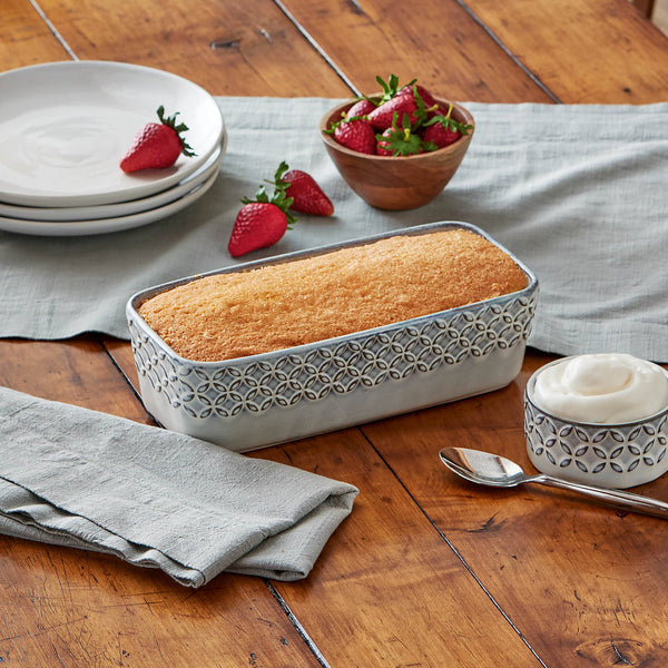 Bistro Loaf Pan Baker White Stoneware