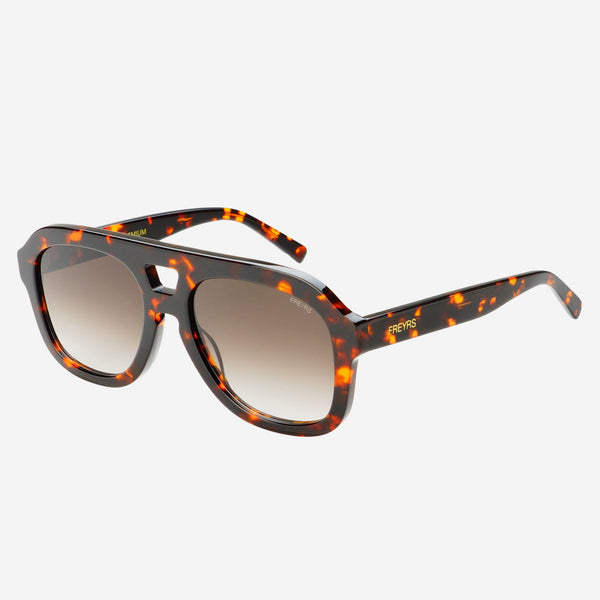 Freyrs Voyager Oversized Aviator Sunglasses: Tortoise