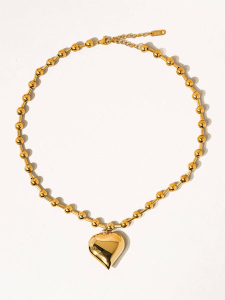 Paris 18K Gold Non-Tarnish Heart Chain Necklace