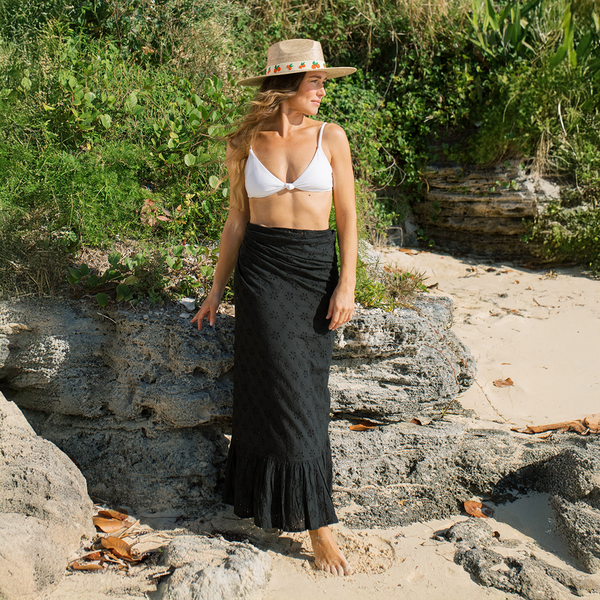 Sunshine Tienda Black Eyelet Vienna Sarong