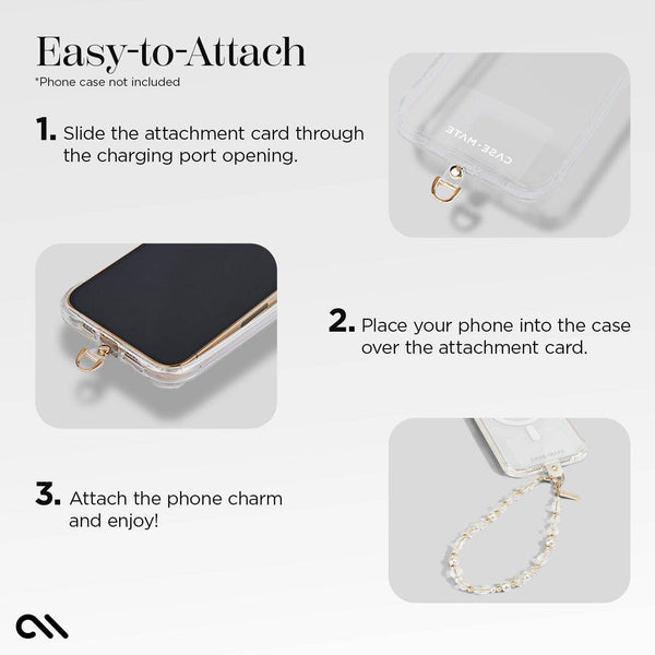 Case-Mate - Crystal Pearl Gold Phone Charm