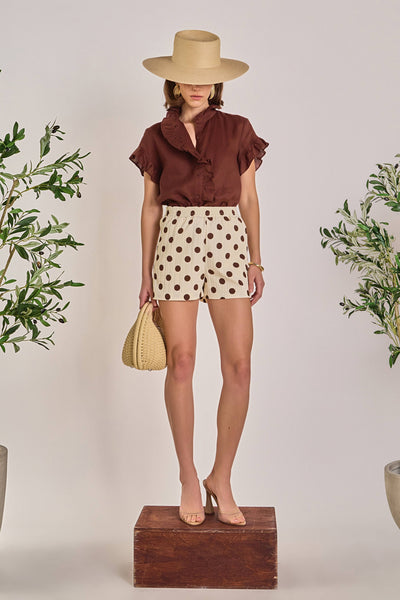 Cocoa Ruffle Blouse Arriving January 29th