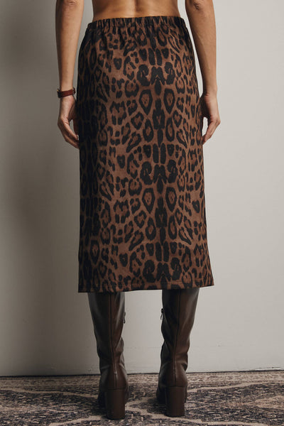 Leopard Print Midi Skirt