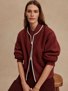 Varley Hasley Fleece Jacket New Maroon