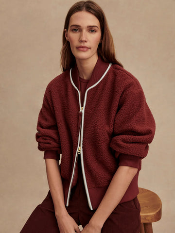 Varley Hasley Fleece Jacket New Maroon