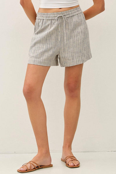 Linen Blend Slate Shorts