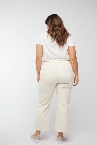 Aberdeen Ecru Ankle Crop High Rise Jean