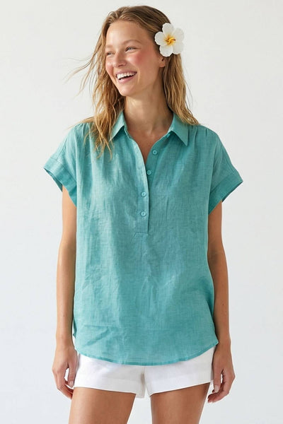 Avery Shore Popover Aqua