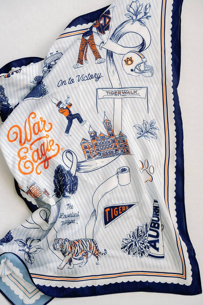 Auburn University Striped Silk Scarf