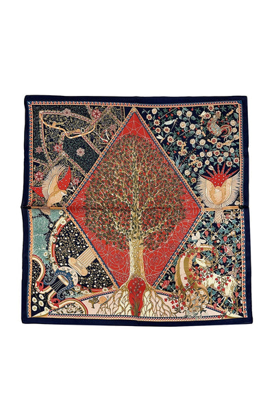 Tree And Bird Print Scarf