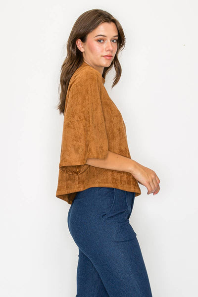Camel Suede Top