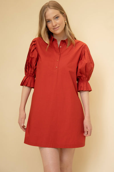Cherry Red Poplin Dress