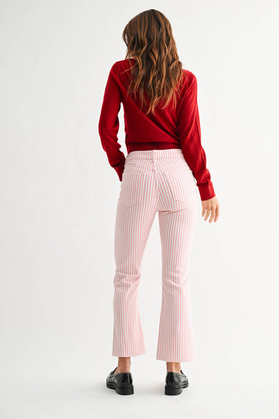 Flamingo Stripe Cropped Denim