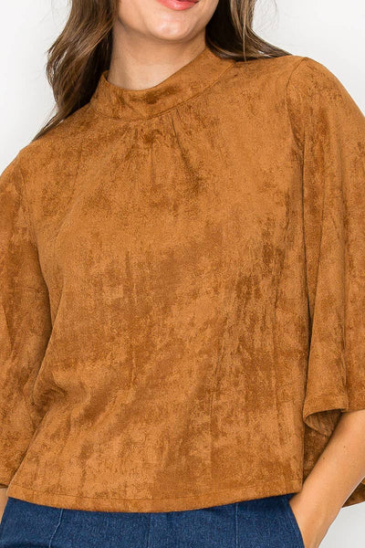 Camel Suede Top