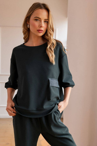 Karen Knit Crepe Top