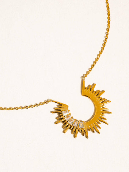 Solange Sunburst CZ Necklace