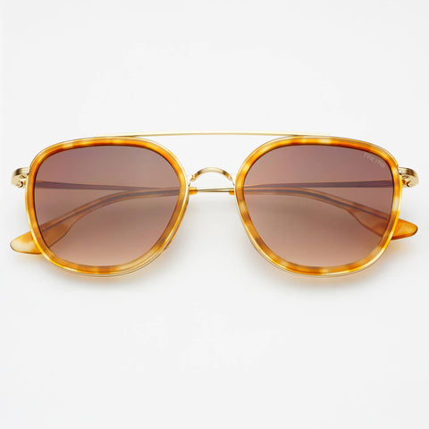 Freyrs Weston Round Unisex Sunglasses : Light / Brown