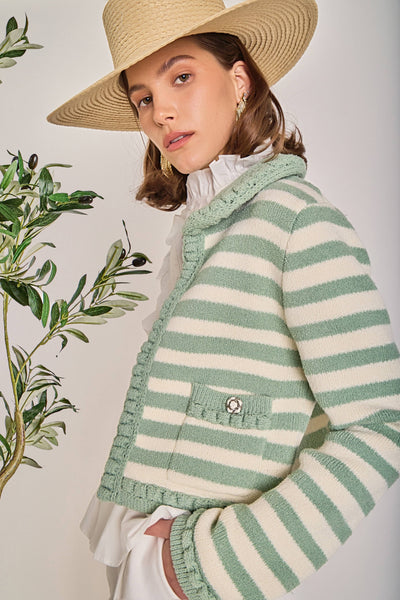 Pistachio Stripe Cardigan Arriving January 29th
