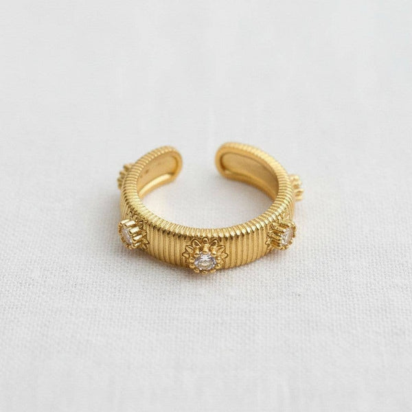 Adjustable Ring with Dazzling Accents