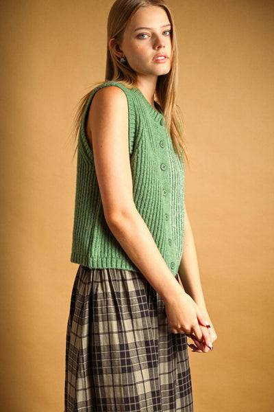 Anna Sweater Vest Green Arriving Wednesday