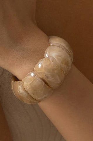 Brown Acrylic Stretch Bracelet