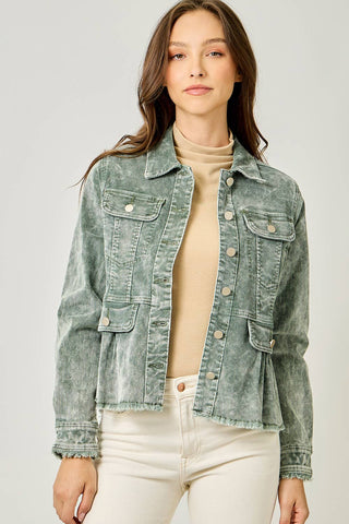 Frosted Fern Peplum Jacket
