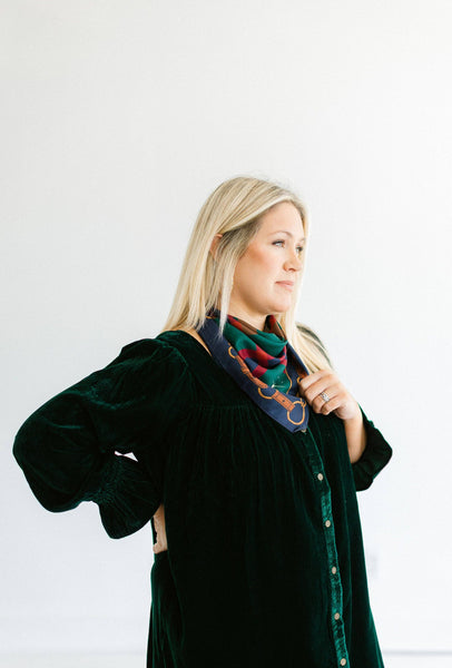 Vera Green Velvet Dress