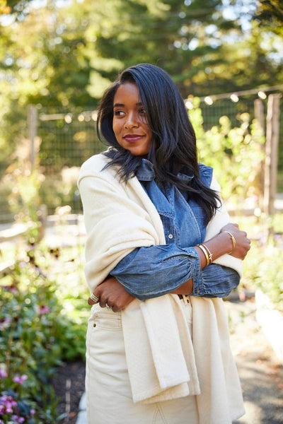 ChappyWrap - Bayside Herringbone Shawl - Shell