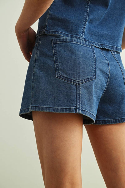 Dark Denim Flare Shorts Arriving Tuesday