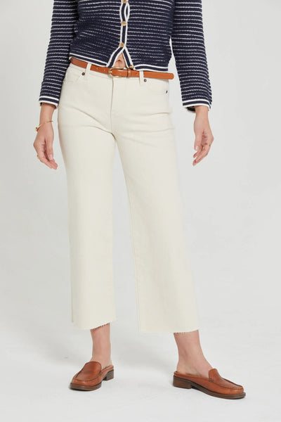 Aberdeen Ecru Ankle Crop High Rise Jean