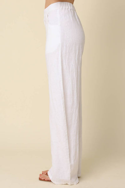 Carina White Linen Pant