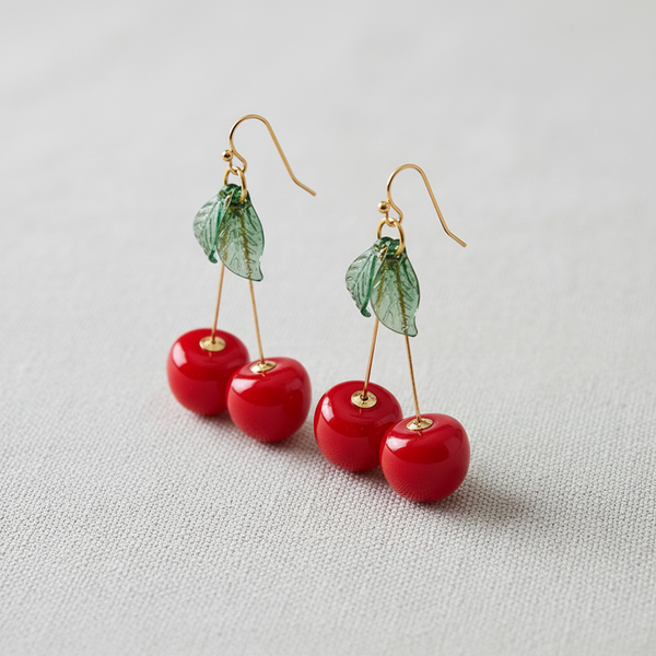 Cherry Leaf Drop Earrings