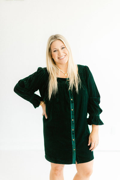 Vera Green Velvet Dress