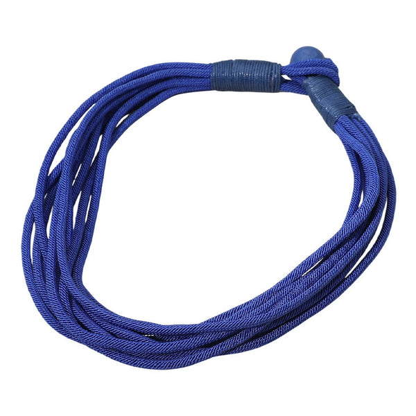 Multi Strand Cord Necklace: Blue