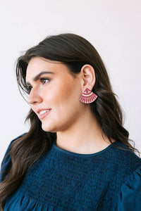 Sunshine Tienda - Cranberry Tile Earrings