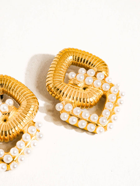 Cometa Non-Tarnish Pearl Chain Earring