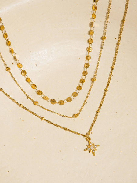 Pascal Non-Tarnish Layered Star Necklace