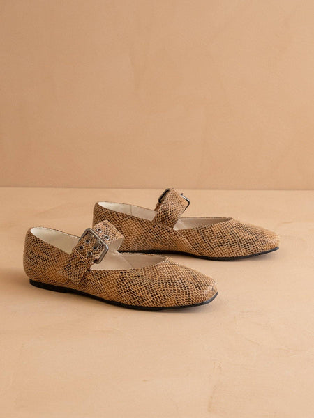 The Soho | Taupe Snake Ballet Flat
