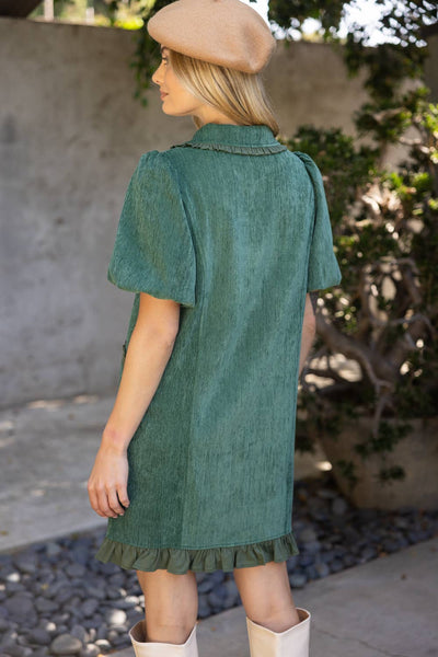 Hunter Green Ruffle Dress