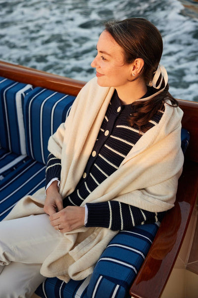 ChappyWrap - Bayside Herringbone Shawl - Shell