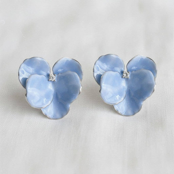 French Blue Floral Earrings