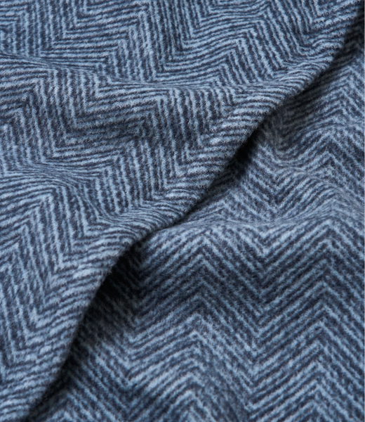 Bayside Herringbone Shawl - Midnight Navy