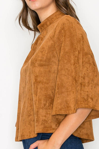 Camel Suede Top