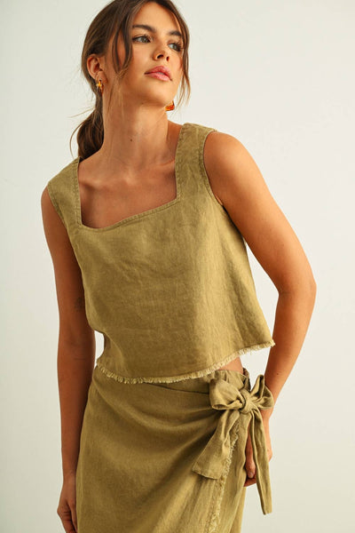 Olive Linen Tank