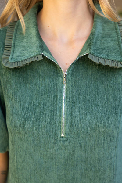 Hunter Green Ruffle Dress