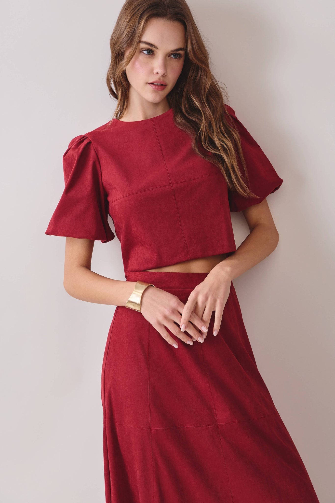 Cranberry Cropped Top