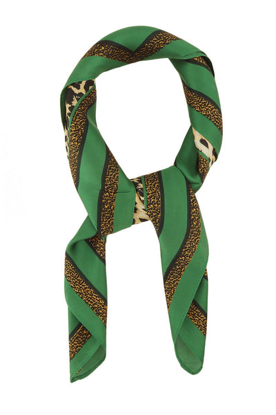 Green Leopard Print Scarf