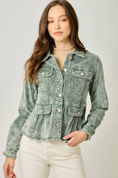Frosted Fern Peplum Jacket