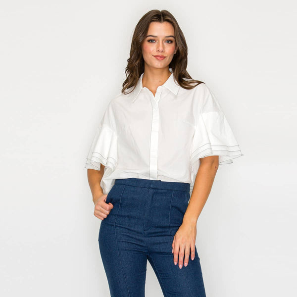 Atelier Ruffle Sleeve Top Arriving January 30th