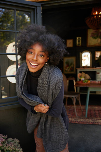 ChappyWrap - Bayside Herringbone Shawl - Ash